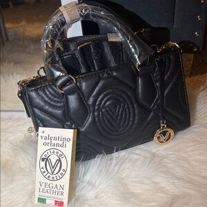 Valentino Orlando Black Quilted Handbag